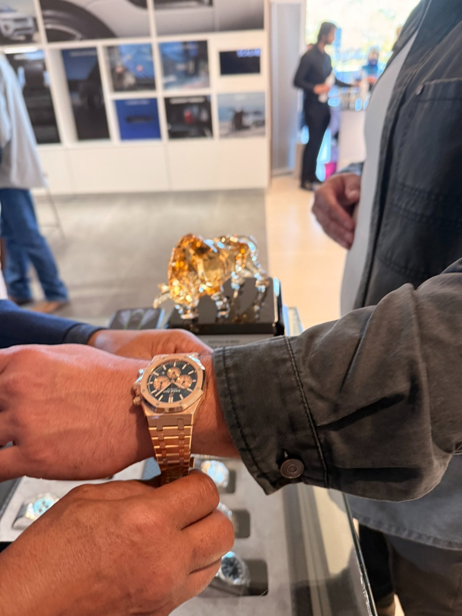 Audemars Piguet Royal Oak Chronograph being tried on